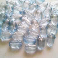 20x Glas Perlen Tulpen 11 mm x 7,5 mm hellblaue Farbe Bild 1