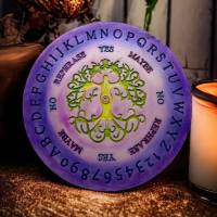 Pendelbrett mit Lebensbaum Silikonform, mystisches Pendel Orakel Gießform, Spirituelle Wahrsagung Spiralgöttin DIY Bild 1