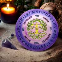 Pendelbrett mit Lebensbaum Silikonform, mystisches Pendel Orakel Gießform, Spirituelle Wahrsagung Spiralgöttin DIY Bild 2