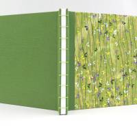 Japanbindung, grün, Chiyogami Papier Schmetterlinge, 18 x 25 cm, handgefertigt, Notizbuch Bild 3