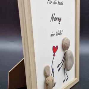 Liebevoll handgefertigtes Steinbild als Geschenk für die Nany Bild 2