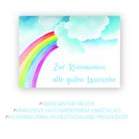 Friendly Fox Regenbogen Karte zur Kommunion, 1x Kommunionskarte mit Umschlag, Klappkarte Kommunion Junge Mädchen Bild 3