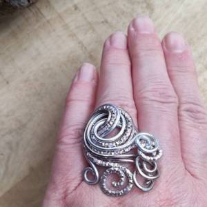 Drahtjuwel Aluminiumdraht-Ring, Aluminium , Medusa Kopf,Medusa Ring Bild 1