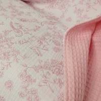 Decke aus Musselin für Baby Kinderdecke Musselin und Waffelpique  Kinderwagen Decke für Sommer rosa Taufgeschenk Bild 2