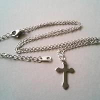 Anhänger Kreuz aus Edelstahl ( Bindering, Karabiner, Halskette ) 3 Varianten zur Auswahl Bild 5