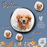Cabochon Vorlagen Bilder Bogen - Golden Retriever Hunde - 10 mm, 12 mm, 14 mm und 25 mm rund Bild 2