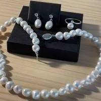 Echte Süßwasser Perlenkette,Perlencollier Halskette mit Perlen,klassische Perlenkette,Echte Perlenkette,Perlenschmuck, Bild 3