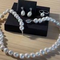 Echte Süßwasser Perlenkette,Perlencollier Halskette mit Perlen,klassische Perlenkette,Echte Perlenkette,Perlenschmuck, Bild 4