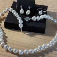 Echte Süßwasser Perlenkette,Perlencollier Halskette mit Perlen,klassische Perlenkette,Echte Perlenkette,Perlenschmuck, Bild 6