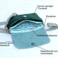 kleine Taschen zum Umhängen/  Stofftasche // mini Tasche // cord Tasche // clutch Tasche // grüne Tasch // Handtasche Bild 8