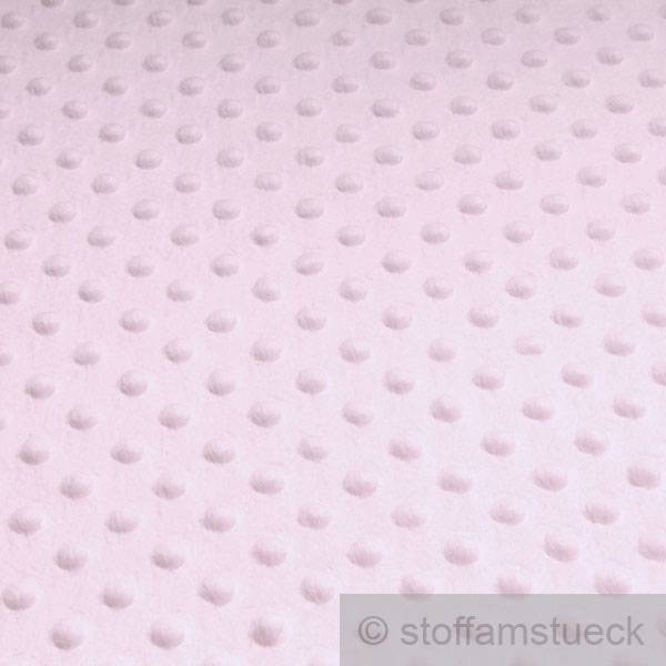 Stoff Polyester Minky Fleece pastellrosa Noppen Soft Fleece Softplüsch
