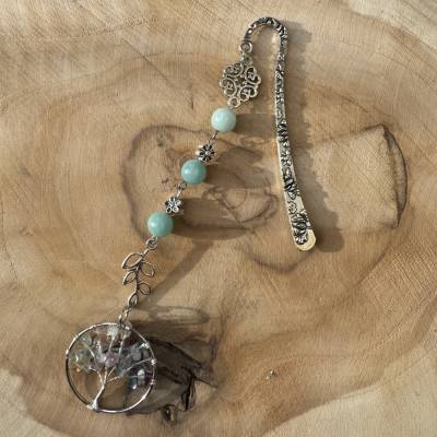 Handgefertigtes Lesezeichen mit Edelsteinen, UNIKAT