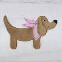 Dackel Wienerdog Applikation Patch zum Annähen Aufbügeln für Schultüte & co. Bild 4