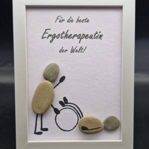 Liebevoll handgefertigtes Steinbild als Geschenk für die Ergotherapeutin Bild 1