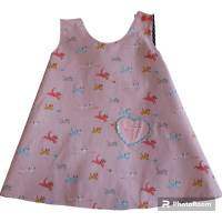 Wendekleid -Schürzenkleid Kleid Kinderkleid Sommerkleid Tunika Baumwolle Katzen Sterne Bild 3