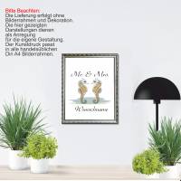 Poster Mr. & Mrs. | Personalisiert mit Namen | Geschenk für Paare | zum Valentinstag | Hochzeit | Seepferdchen 178 Bild 2