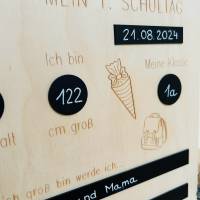 Meilensteintafel "Mein 1. Schultag", personalisiert, Fotoaccessoire, Einschulung/Schulanfang, Dekoration Bild 3