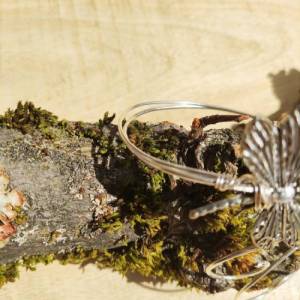 Drahtjuwel Swarovski Libelle Aquamarin,Swarovski Armband,silber,Elbenschmuck, keltischer Schmuck, Armreif sterling silbe Bild 6