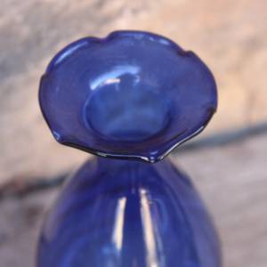 filigrane Vase Kelch Blau Glas mundgeblasen Lauscha 60er Jahre Vintage DDR GDR Bild 4