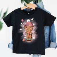 Bügelbild Lebkuchenfrau mit Mütze Hintergrund Sterne verschiedene Größen Bild 1
