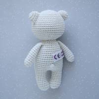 Kuscheltier gehäkelter Teddy Mini weiß Polarbär aus Baumwolle Handarbeit Bild 3