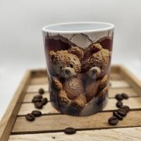 Teddy Pärchen in Herz, 3D Optik, Keramik Tasse, Kaffeetasse 330 ml Bild 4