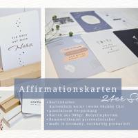 Affirmationskarten | Mutmachkarten | 24 positive Glaubenssätze | optional mit personalisiertem Beutel, Kartenaufsteller Bild 1