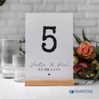 10 Tischkarten schwarz weiß minimalistisch DIY Hochzeit | Tischnummer personalisiert | PDF Vorlage Bild 2
