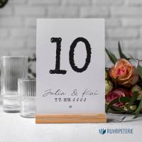 10 Tischkarten schwarz weiß minimalistisch DIY Hochzeit | Tischnummer personalisiert | PDF Vorlage Bild 3