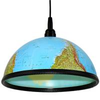 Upcycling Lampe aus Globus | handgefertigte Vintage Leuchte aus der Südhalbkugel von einem Leuchtglobus Bild 1