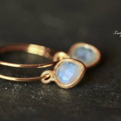 Creolen Geburtsstein Ohrringe / Himmlische Ohrringe / Edelstein Schmuck / Geschenk für Sie / Origineller Schmuck