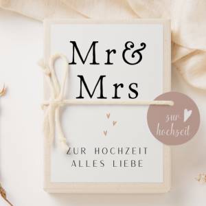 Geschenkschachtel Hochzeit Mr & Mrs schwarz/weiß - Geldgeschenk Hochzeit schlicht - Geldgeschenk Namen Brautpaars Bild 1