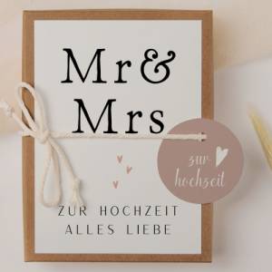 Geschenkschachtel Hochzeit Mr & Mrs schwarz/weiß - Geldgeschenk Hochzeit schlicht - Geldgeschenk Namen Brautpaars Bild 6