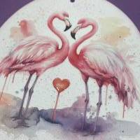Grußkarte zum Valentinstag - Hochzeitstag - für Verliebte - selbstgemacht - Valentinstagskarte - Flamingos Bild 10