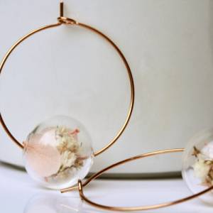 Blüten Ohrringe Hortensien in Glasperlen Bild 3