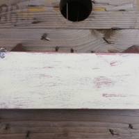 Schlüsselbrett Holz | Shabby Chick | vanille-antik rot | 35x12cm Bild 10