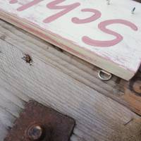 Schlüsselbrett Holz | Shabby Chick | vanille-antik rot | 35x12cm Bild 6
