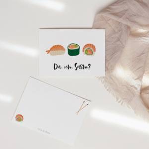 Postkarte Sushi A6 Einladung Sushi - Gutschein Sushi essen - Einladungskarte Freundin - Geschenkidee beste Freundin Bild 6