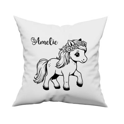 Bügelbild Pferd in Wunschfarben zum aufbügeln- mit oder ohnen Namen - Personalisierbares Bügelbild