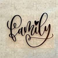 Bügelbild - Family | Familie in geschwungener Schrift - viele mögliche Farben Bild 1