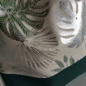 Turnbeutel, Damenrucksack - Blätter - natur/grün/silber Bild 6