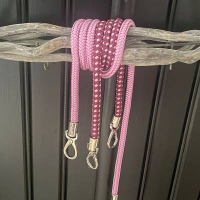 Kurze und lange Taschengurte aus Segelseil mit silberfarbenen Karabinern, Schultergurte, Taschenhenkel