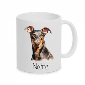 Dobermann -Personalisierte Tasse Hunderasse -  Individuell gestaltbar mit Namen oder Wunschtext -6 Varianten Bild 2