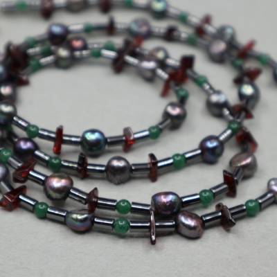 Die Meterkette! Hämatit, Aventurin, Granat und Perlen