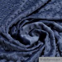 Stoff Polyester Minky Fleece dunkelblau Noppen Soft Mole Fleece Softplüsch Bild 1