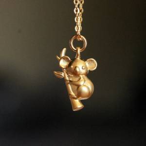 Kette Koala Gold / Geschenk für Sie / besonderes Geschenk / Australien Schmuck / moderne Kette / Tier Kette Bild 5