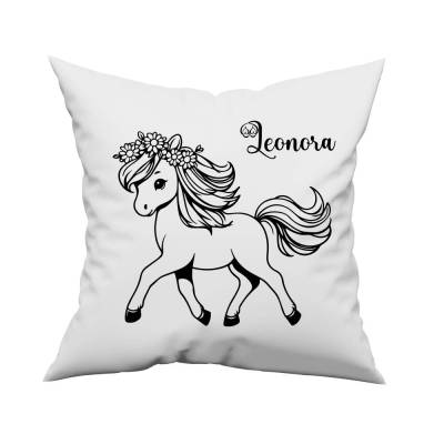 Bügelbild Pferd in Wunschfarben zum aufbügeln- mit oder ohnen Namen - Personalisierbares Bügelbild