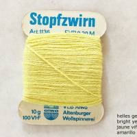 Vintage DDR farbiger Stopfzwirn VEB Alwo Altenburger Wollspinnerei, Retro Stopfgarn gelb mint grün Bild 3