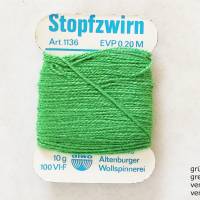 Vintage DDR farbiger Stopfzwirn VEB Alwo Altenburger Wollspinnerei, Retro Stopfgarn gelb mint grün Bild 7