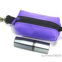 Schlüsselanhänger boxybag mit Reißverschluß lila flieder, Kosmetik Kleingeld Kopfhörer, by BuntMixxDESIGN Bild 1